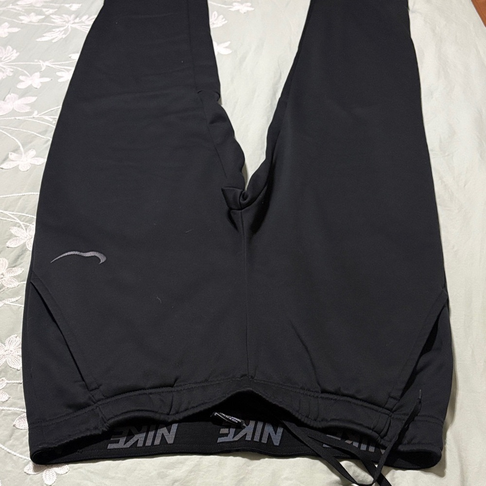 Nike Kids Black Sweatpants with Gray Logo